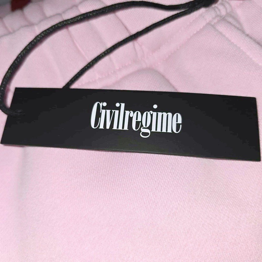 Civil Regime Radient Chaos Pink Flame Rose Rhinestone Sweatpants Mens XXL - Picture 8 of 9